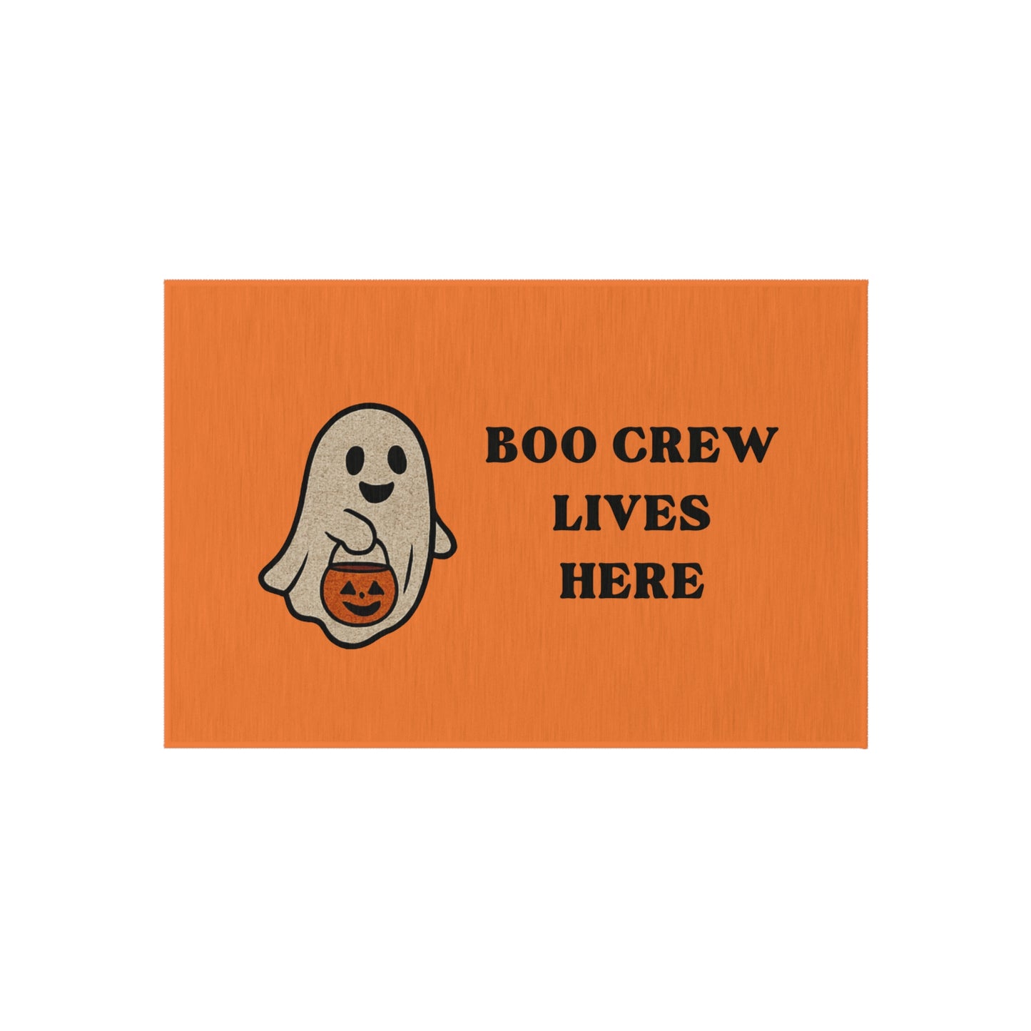 Halloween Doormat – “Boo Crew Lives Here” Funny Ghost Welcome Mat | Spooky Entry Rug