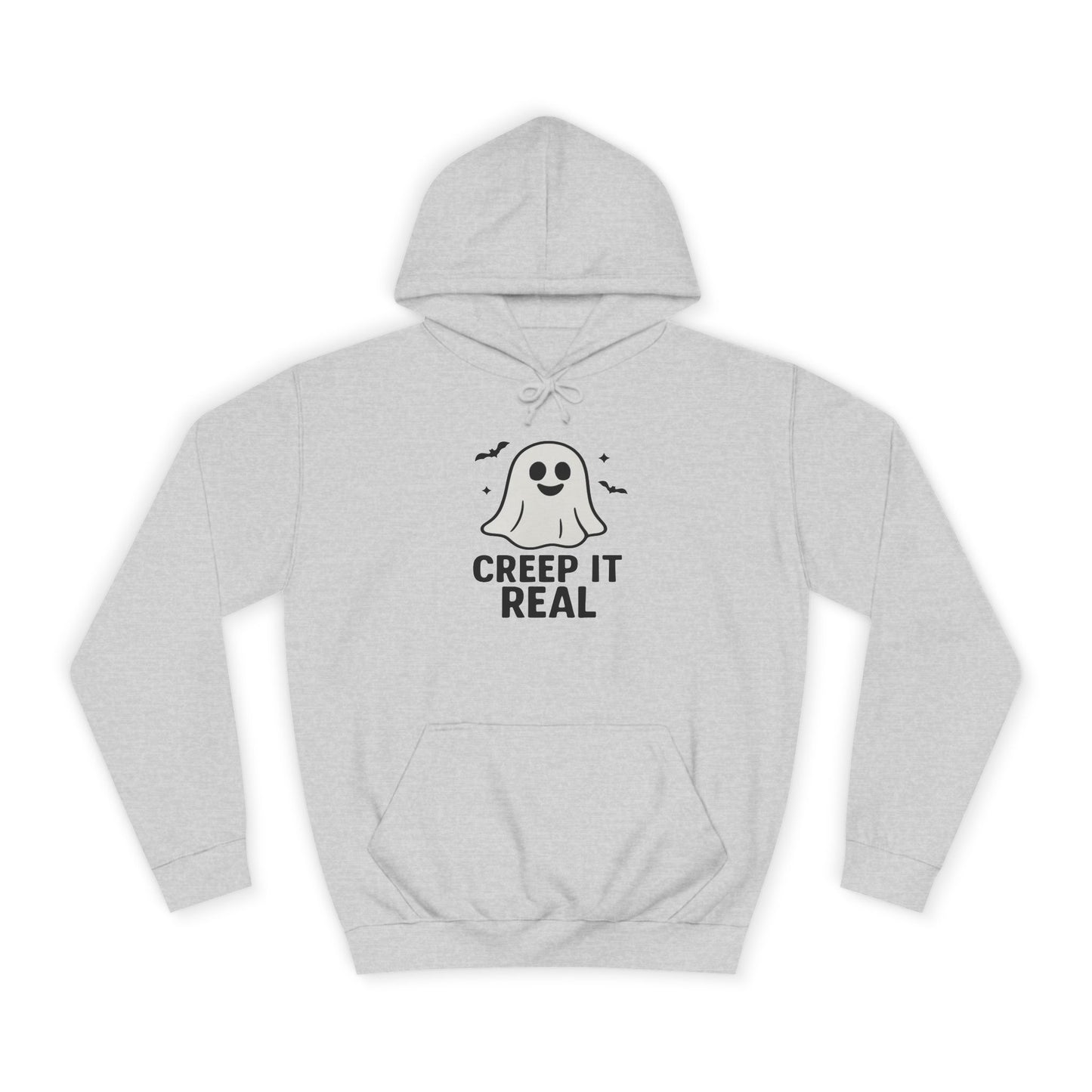 Creep It Real Unisex College Hoodie, Halloween Hoodie, Ghost Sweatshirt, Fall Fashion, Spooky Season Apparel