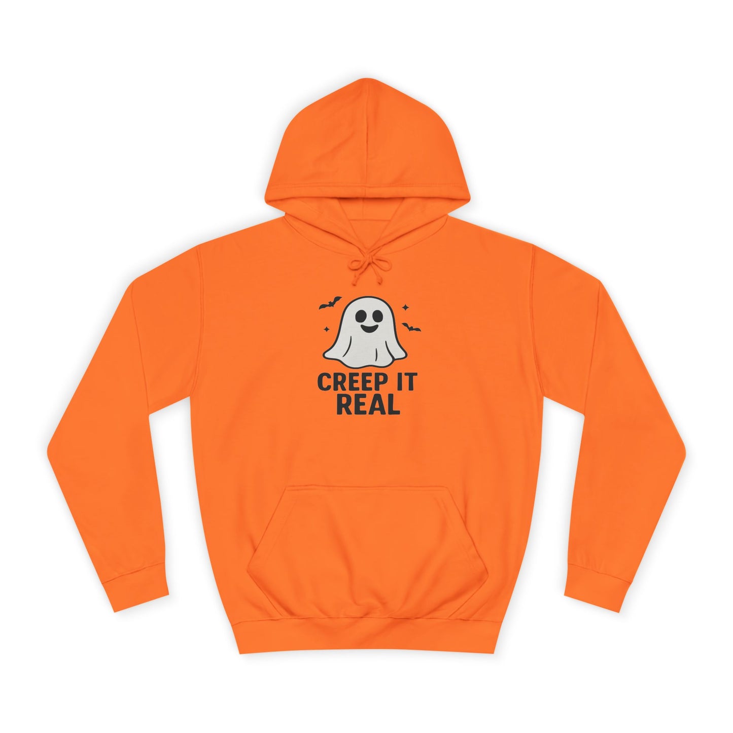 Creep It Real Unisex College Hoodie, Halloween Hoodie, Ghost Sweatshirt, Fall Fashion, Spooky Season Apparel