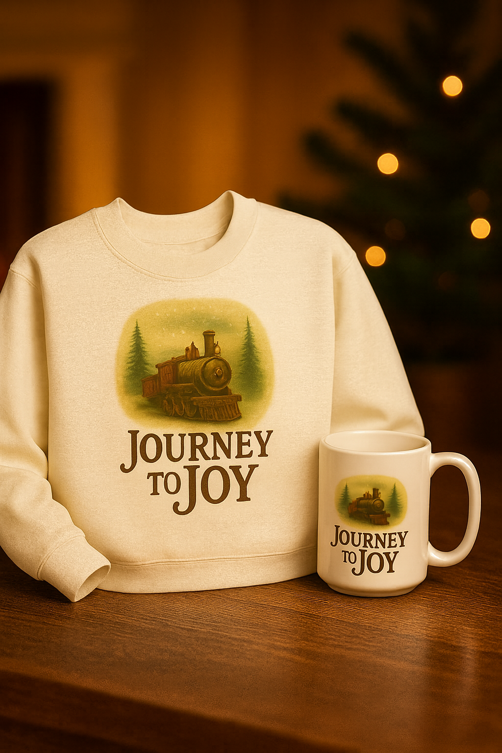 Journey to Joy Holiday Gift Set – Matching Sweatshirt & Mug Bundle