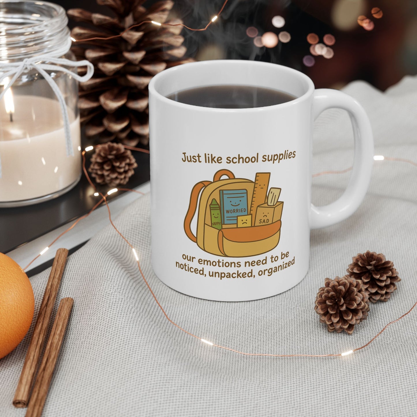 Mindful Backpack Mug - "Emotions Matter"