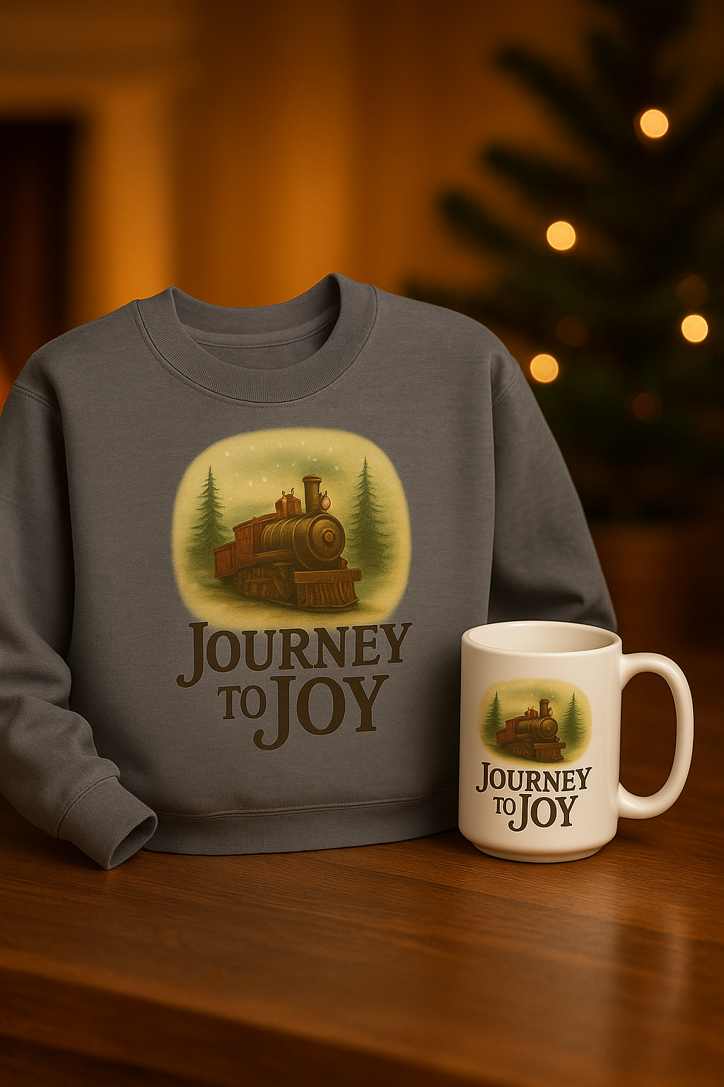 Journey to Joy Holiday Gift Set – Matching Sweatshirt & Mug Bundle