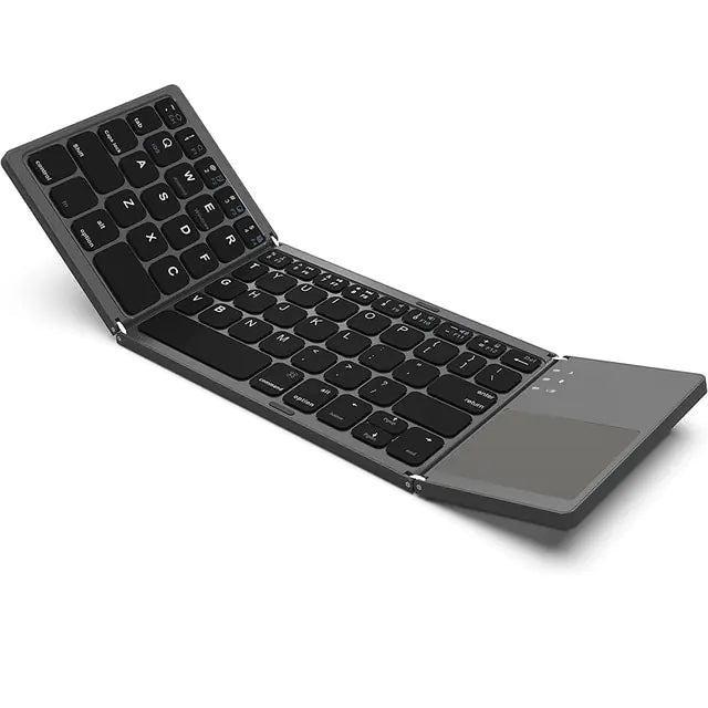 Portable Mini Three Folding Bluetooth Keyboard Wireless Foldable Touchpad Keypad